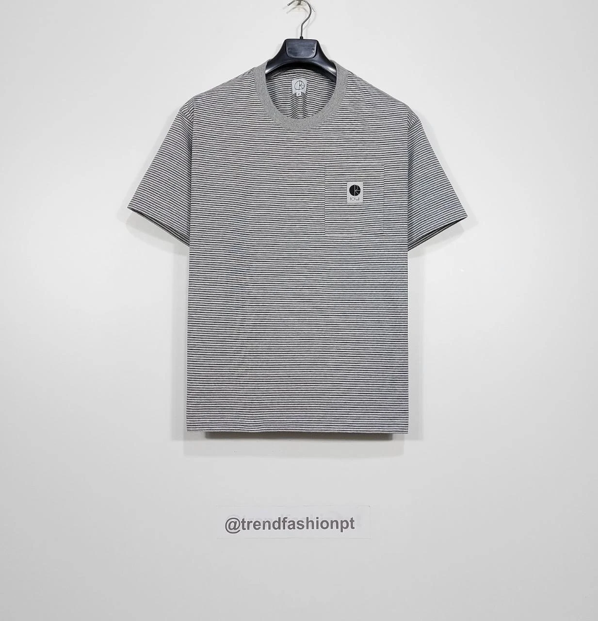 Polar Skate Co. striped pocket tshirt - grey / black M